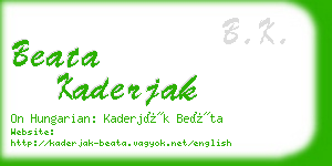 beata kaderjak business card